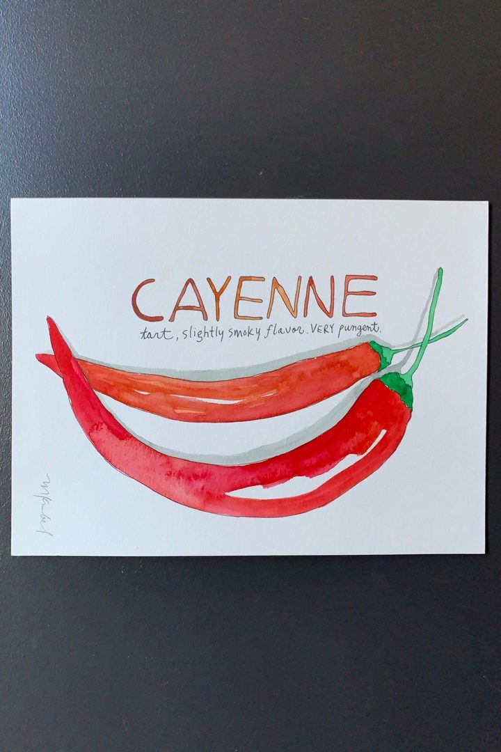 Cayenne Peppers Original Watercolor Painting
