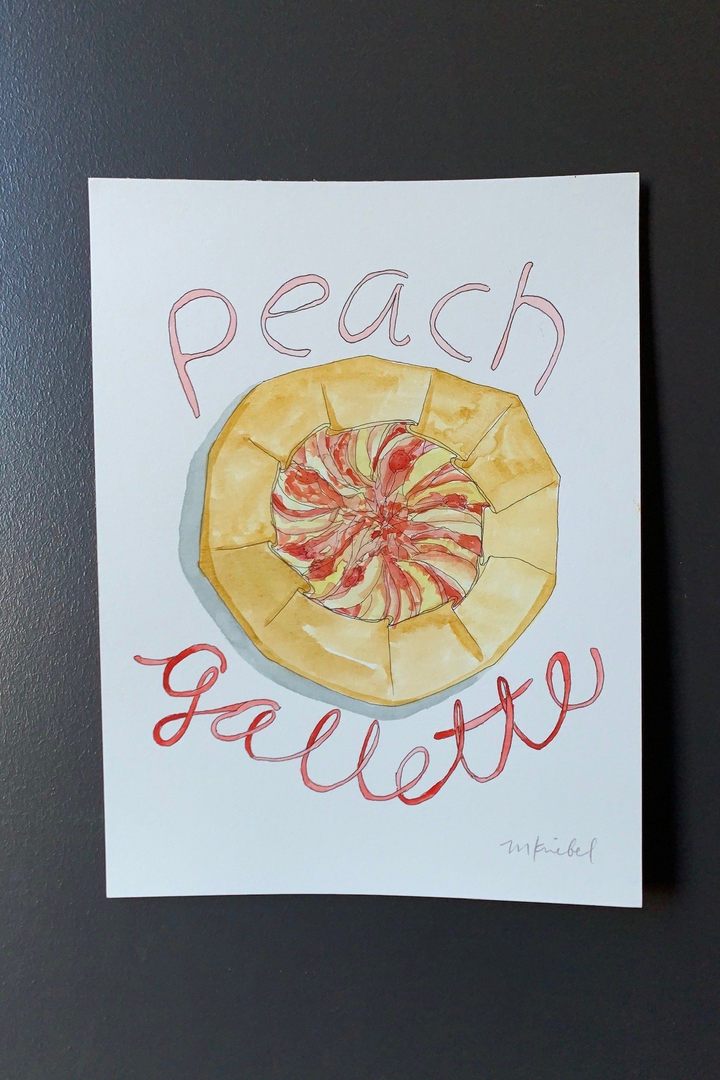 Peach Gallette Original Watercolor Painting