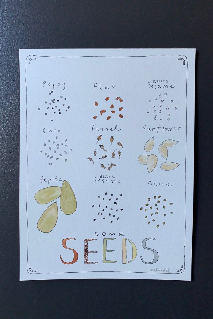 Some Seeds Original Watercolor Painting