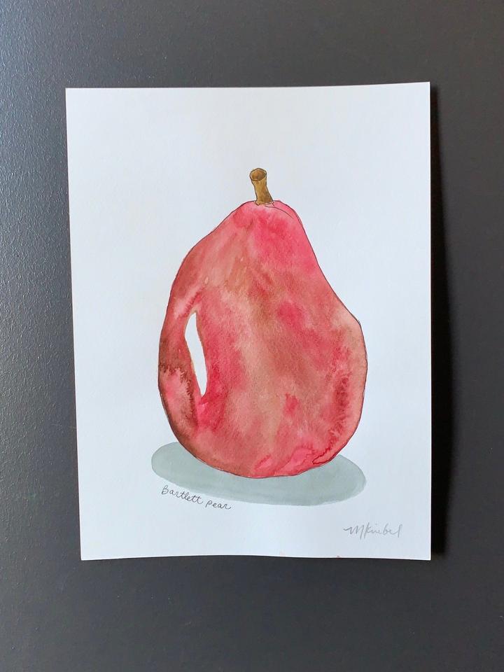 Bartlet Pear Original Watercolor Painting