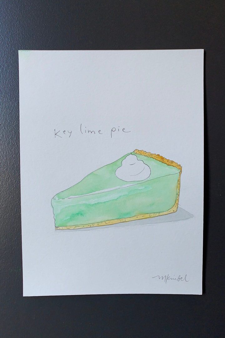 Key Lime Pie Original Watercolor Painting