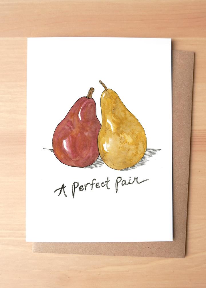 A Perfect Pair (of Pears) Greeting Card + Envelope