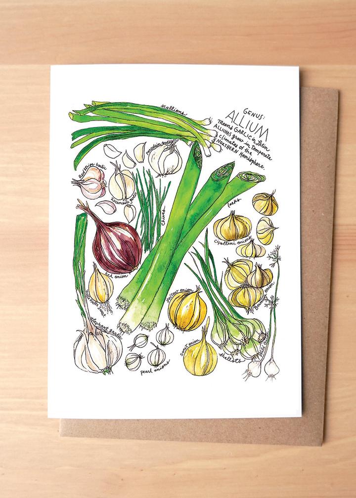 Allium Produce Family Greeting Card + Envelope