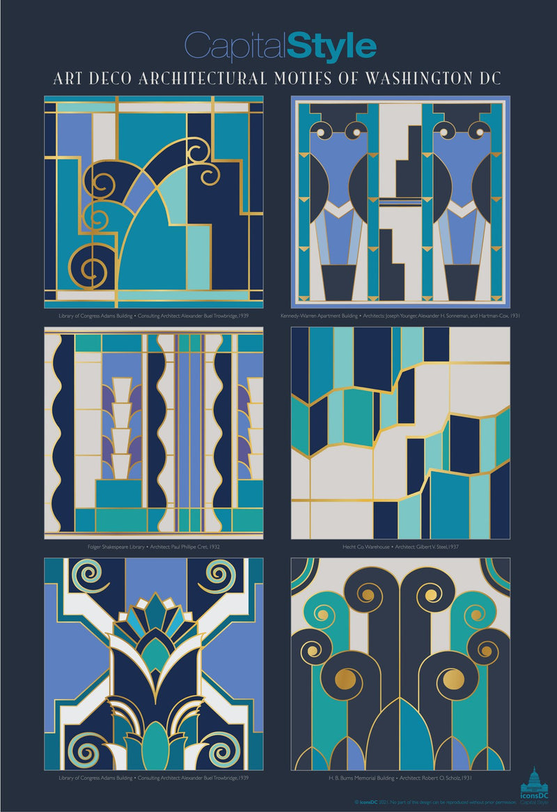 DC Art Deco Building Motifs Print