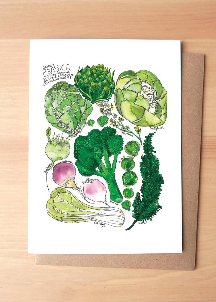 Brassica Produce Family Greeting Card + Envelope