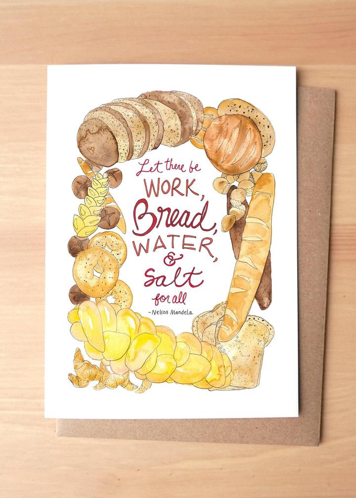 Bread Quote by Nelson Mandela Greeting Card + Envelope