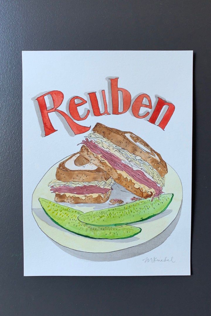 Ruben Sandwich Original Watercolor Painting