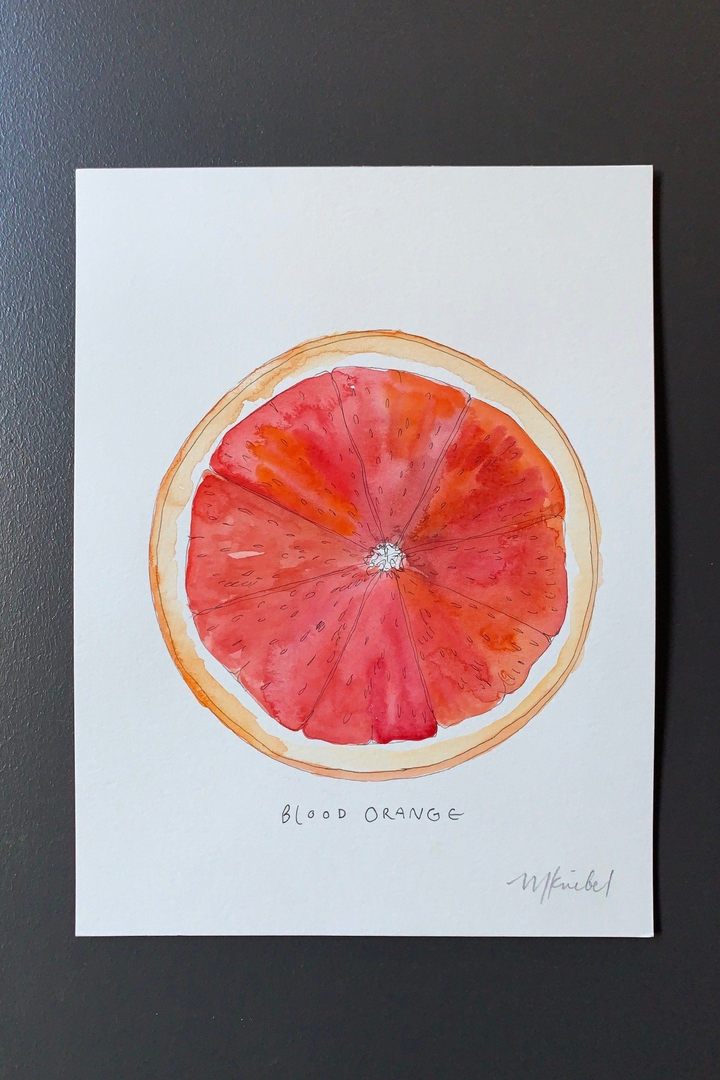Blood Orange Original Watercolor Painting