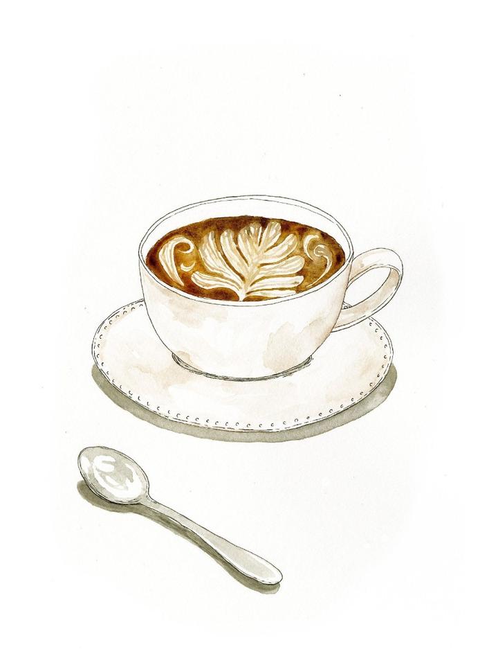 Cappuccino Watercolor Art Print
