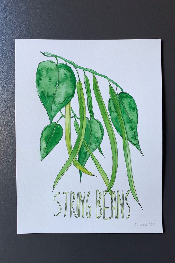 String Beans Original Watercolor Painting
