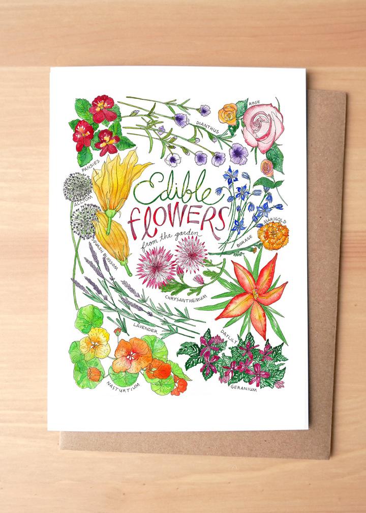 Edible Flowers Greeting Card + Envelope