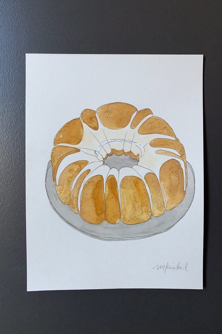 Bunt Cake Original Watercolor Painting
