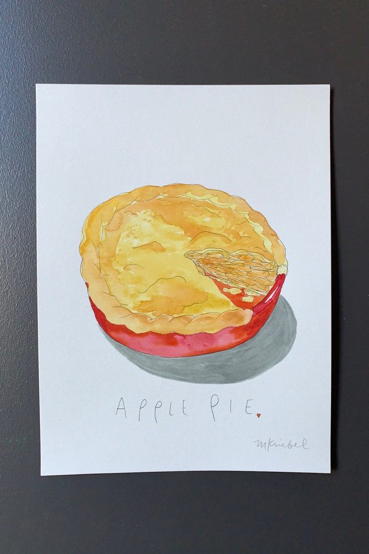 Apple Pie Original Watercolor Painting
