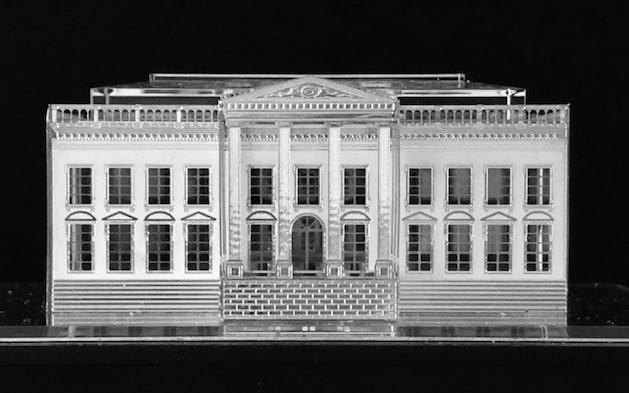 White House Scale-Model in Crystal and Silver
