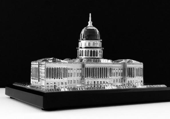U.S. Capitol Building Scale-Model in Crystal and Silver