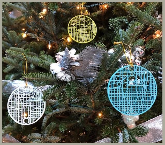 DC Map Round Laser-Cut Wood Ornaments