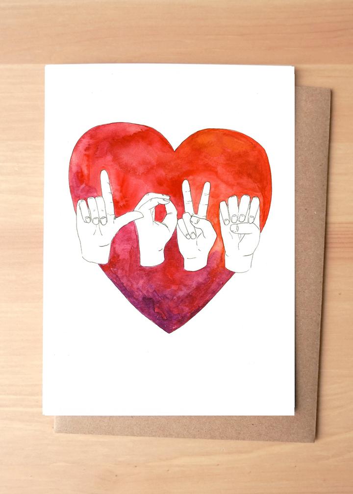 Love Sign Language Greeting Card + Envelope