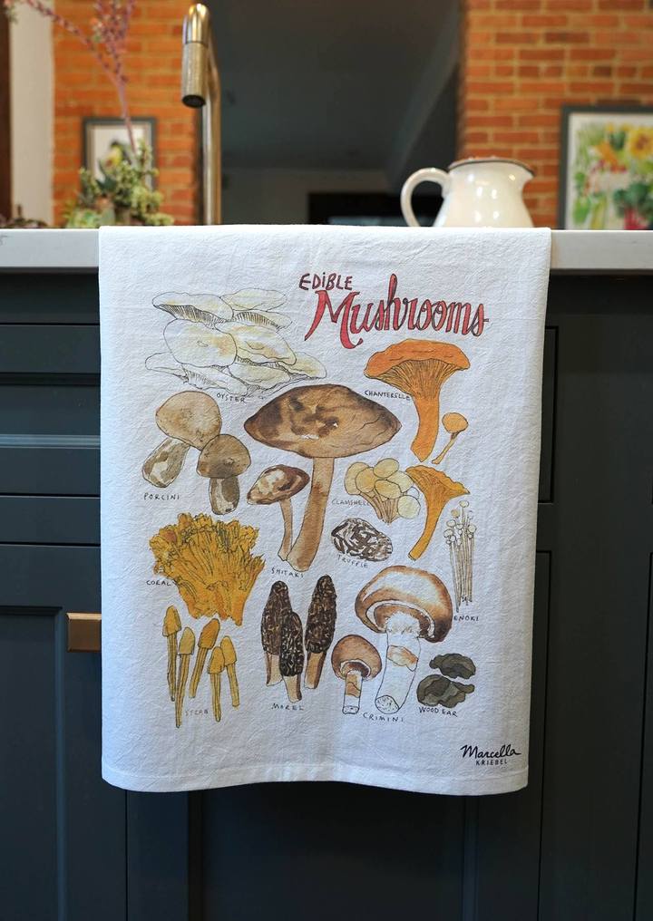 Edible Mushrooms Kitchen Towel