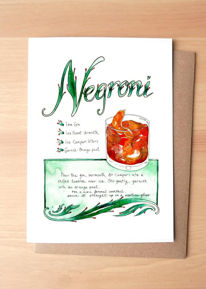 Negroni Greeting Card + Envelope