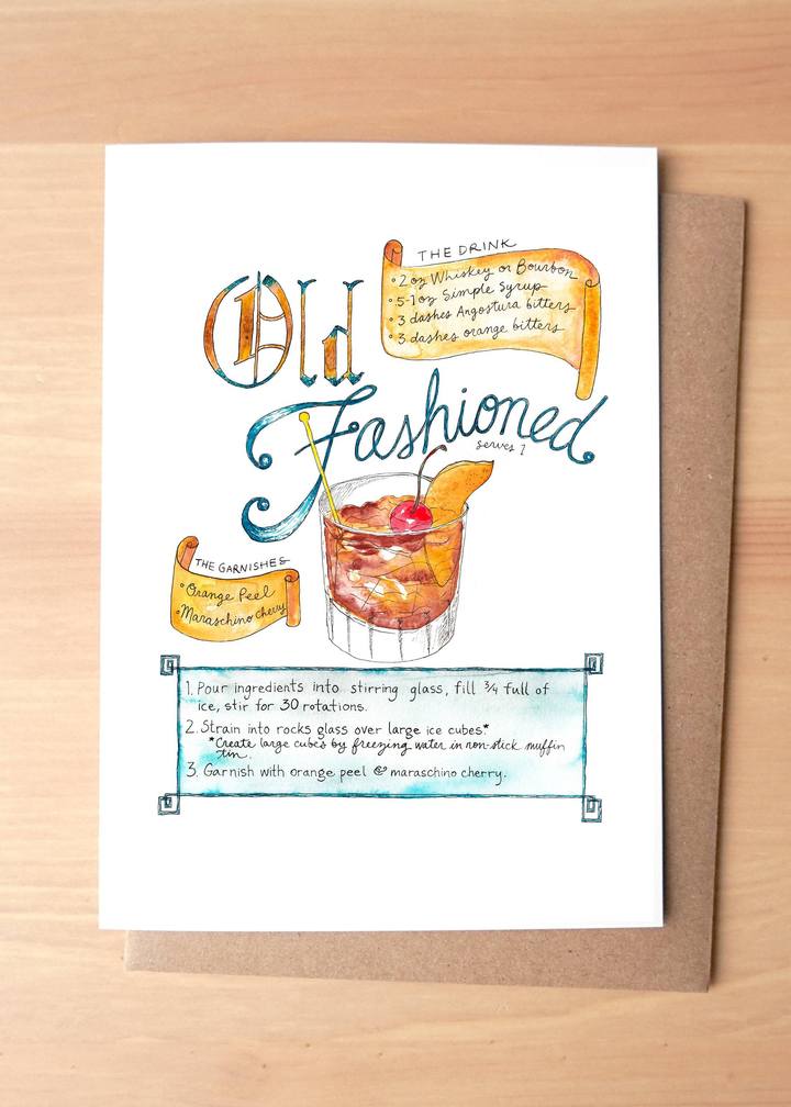 Old Fashioned Greeting Card + Envelope