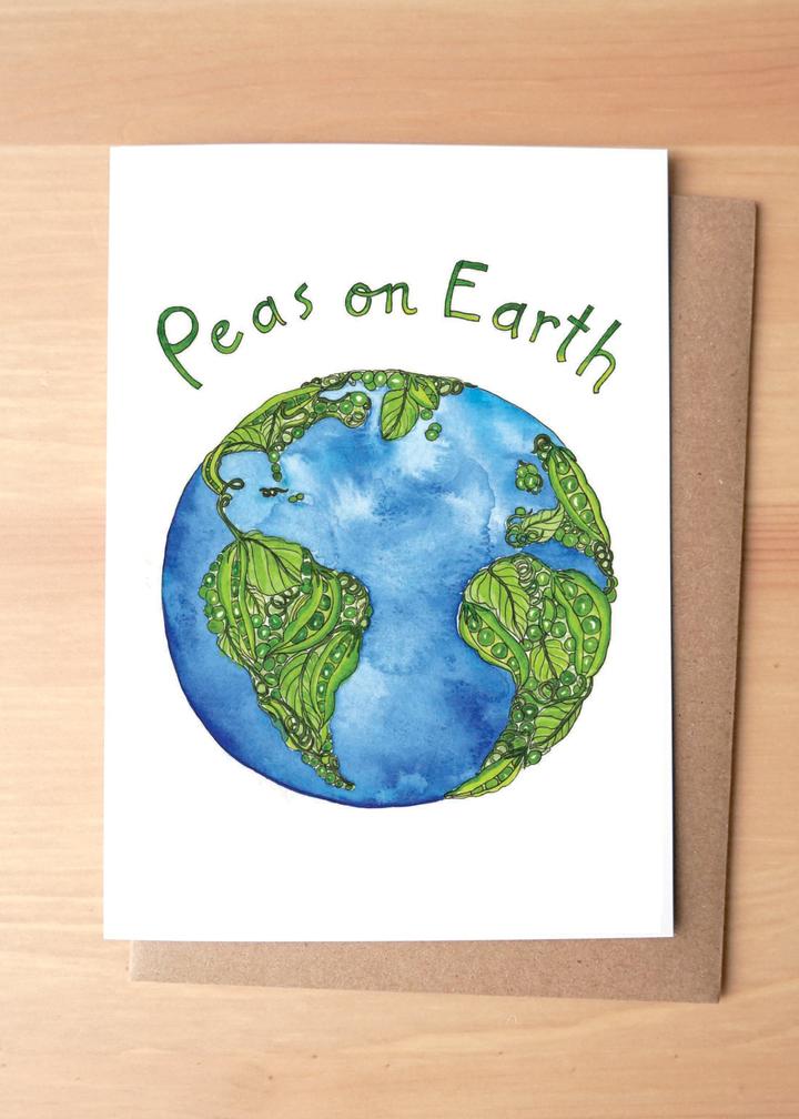 Peas on Earth Greeting Card + Envelope