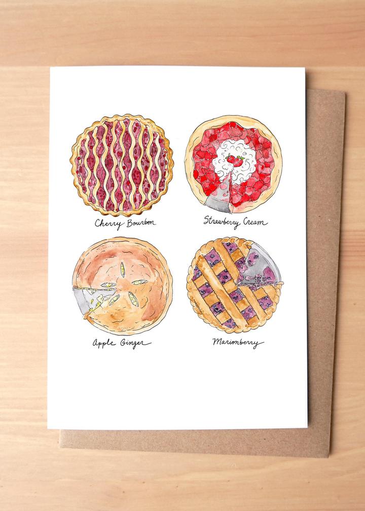 Types of Pies Greeting Card + Envelope
