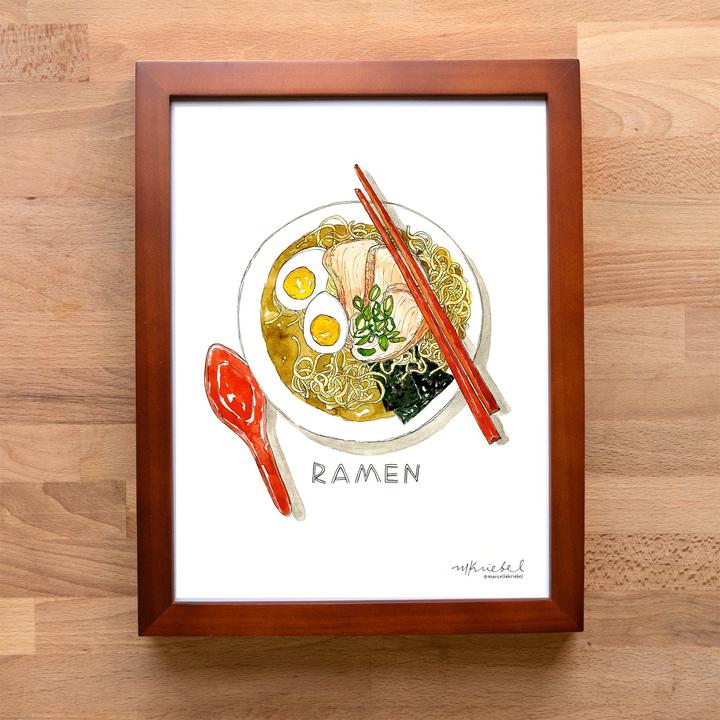Ramen Noodle Soup Watercolor Art Print