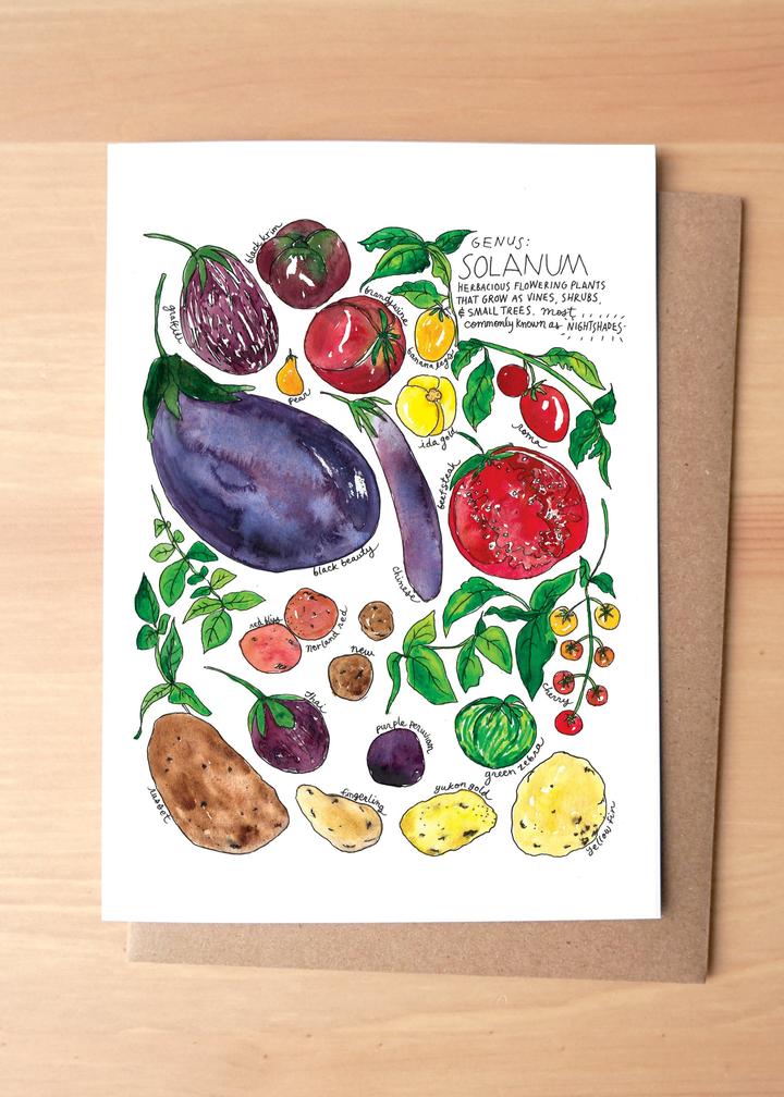 Solanum Produce Family Greeting Card + Envelope