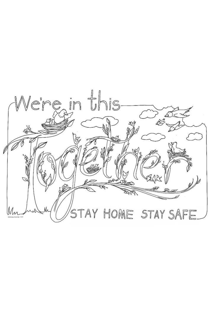 We're In This Together Coloring Sheet Art Download