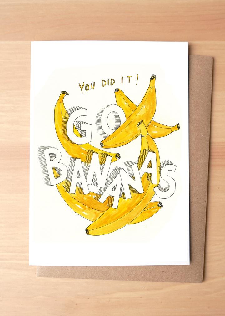 You Did It! Go Bananas Greeting Card + Envelope