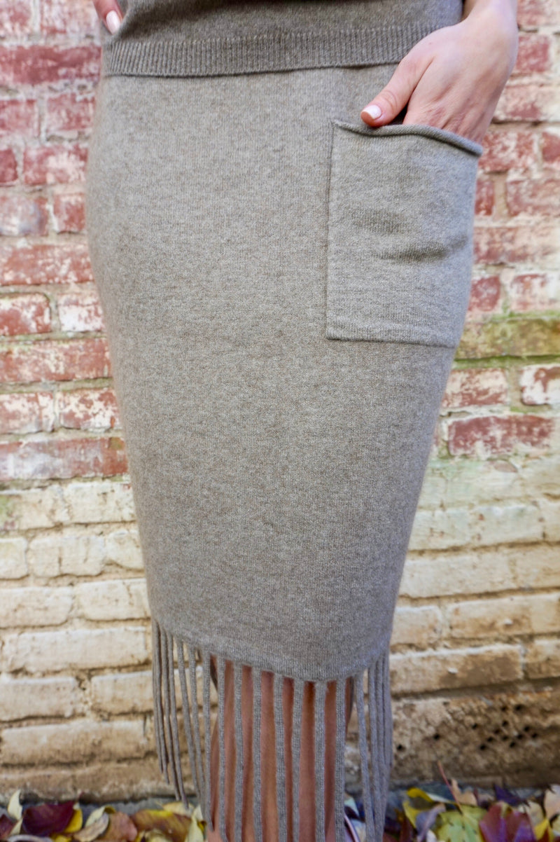 Fringed Skirt With a Pocket