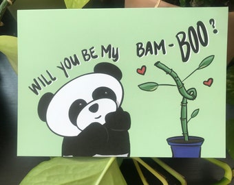 Will you be my Bam-BOO - Panda and Bamboo - Greeting Card