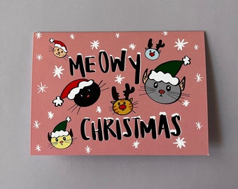 Meowy Christmas - Cat Merry Christmas Card