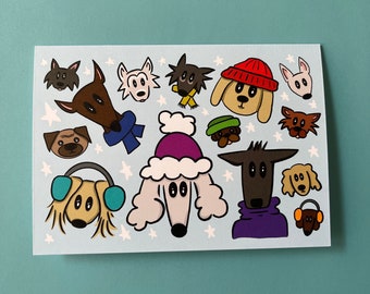 Winter Dogs Greeting Card