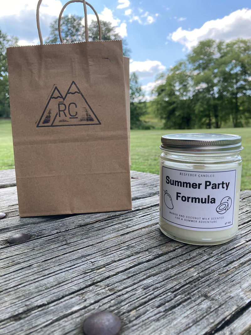 Summer Party Formula Crackling Wick Candle Handmade - 9 oz Mango and Coconut Milk Scented