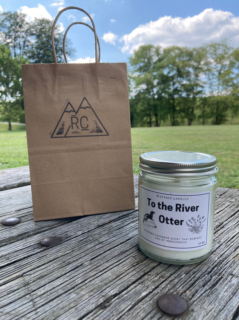 To the River Otter Crackling Wick Candle Handmade - 9 oz Lavender Scented